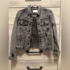cutest black/gray washed denim jacket